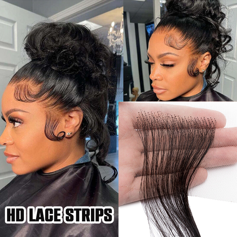 Invisible Lace Edges One Hairpiece 100% Real Remy Human Hair Strips Extennsions