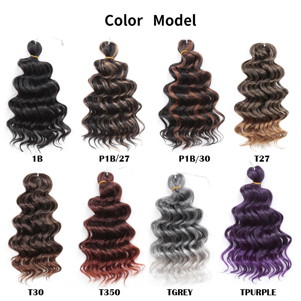 10″ Ocean Wave Crochet Braids Synthetic Deep Curly Twist Corchet Hair Extensions