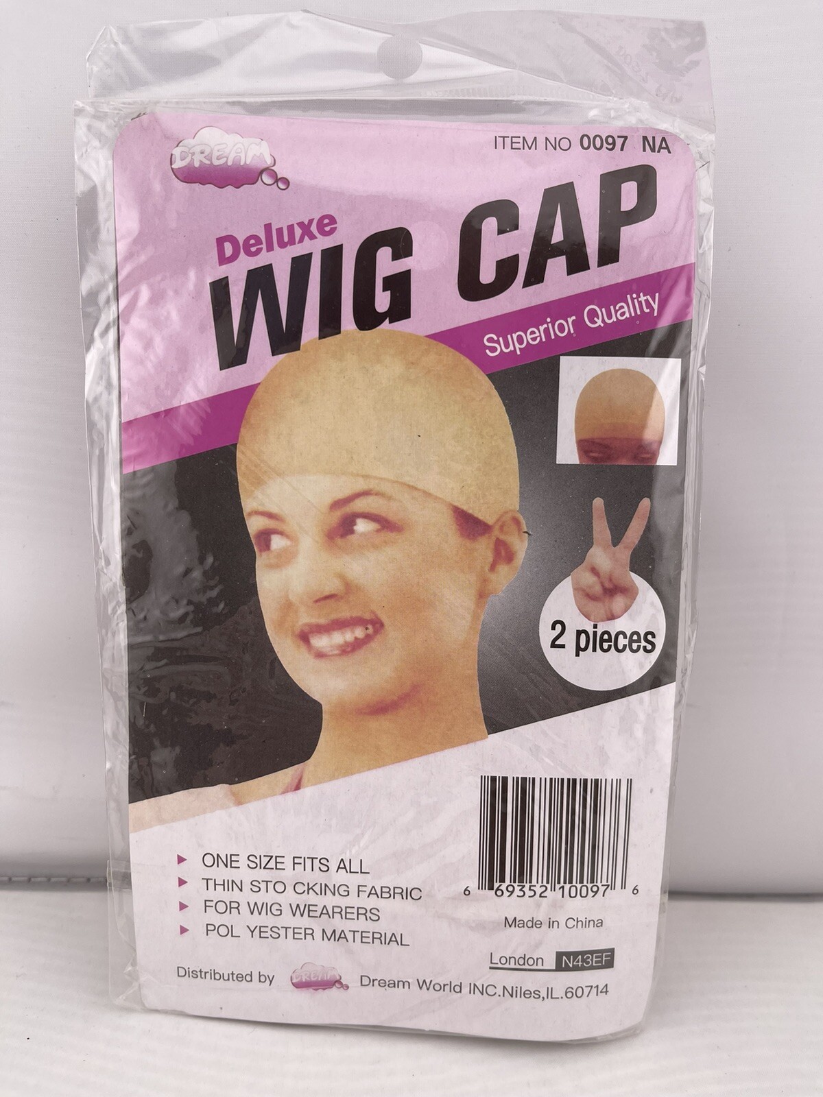 Dream Deluxe Wig Cap One Size Fits Most- 2 Pieces -Beige-0097 NA-1Pack