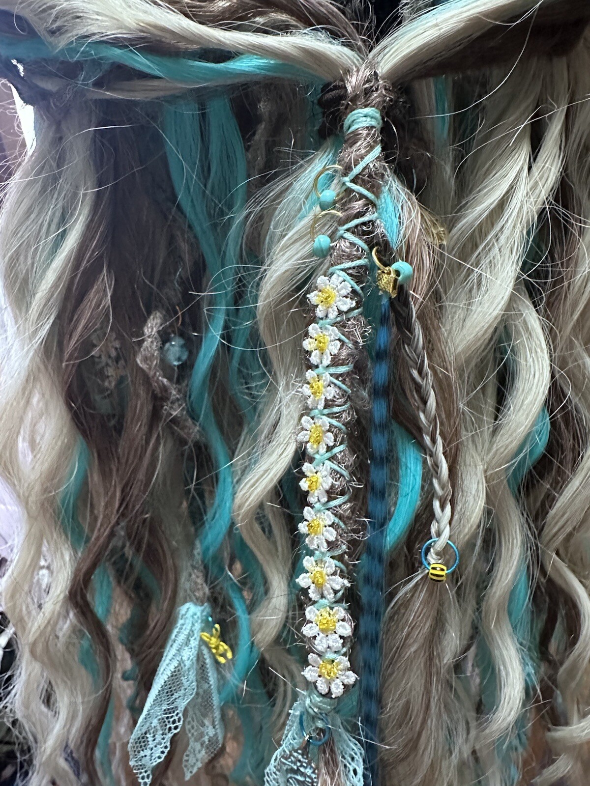 Dreadlocks Boho Curls DE 60 pieces – 120 ends + free elastic band decoration