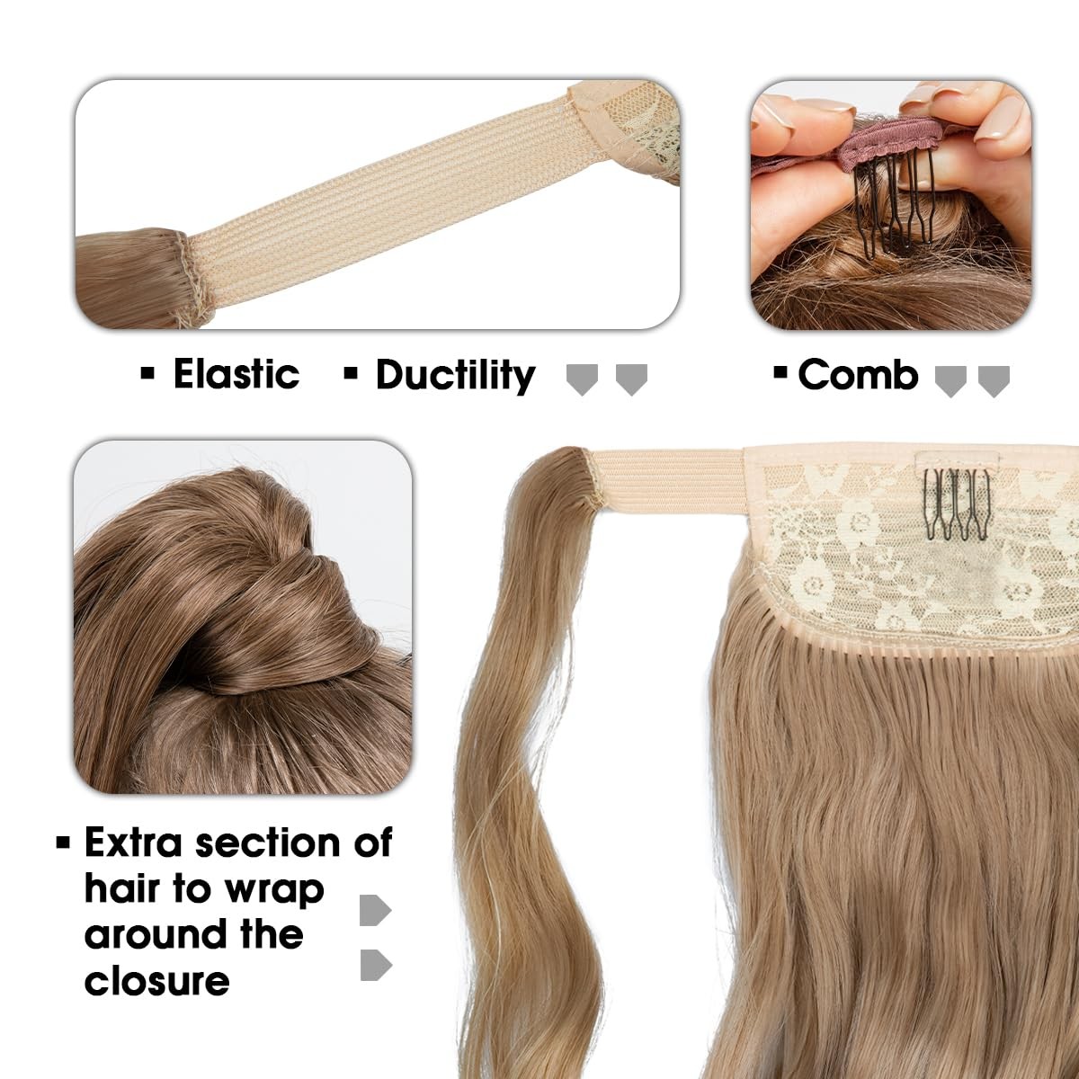 Cjl Hair 14 Short Ponytail Hair Extension Wrap Around Pony Tail Clip In Curly