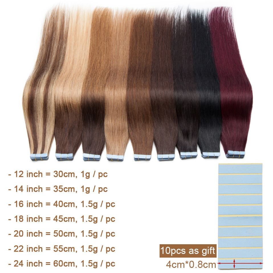 Tape in Hair Extensions Remy Human Hair Seamless Invisible Glue Skin Weft Hair
