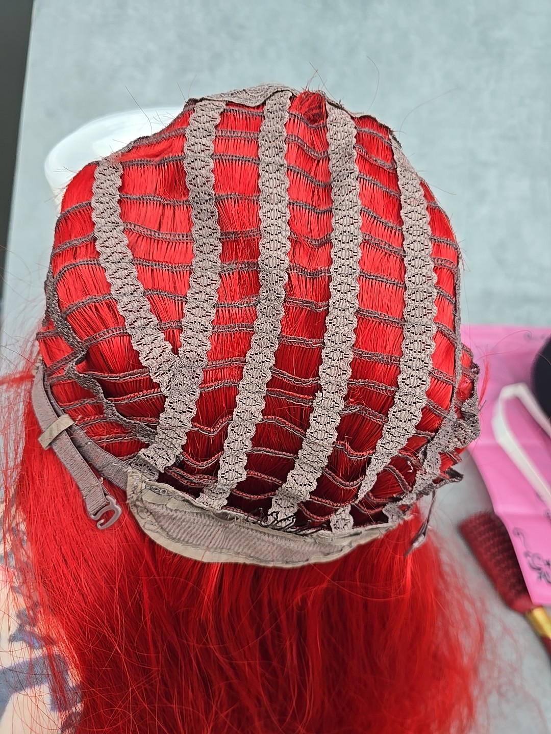 24-in Evelyn Hair Red Wig With Bangs