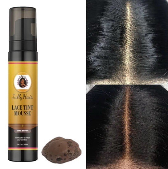 JullyHair Wig Care Lace Tint Mousse Light Medium Dark Brown 3.4 fl oz/100ml