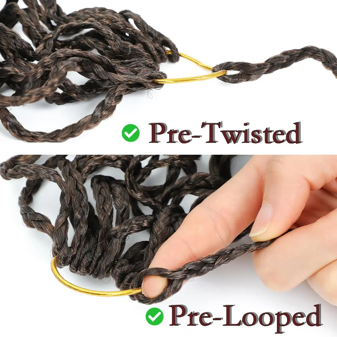 Short Pre-looped Go Go Curl Crochet Hair Ocean Wave Braiding Hair Extensions