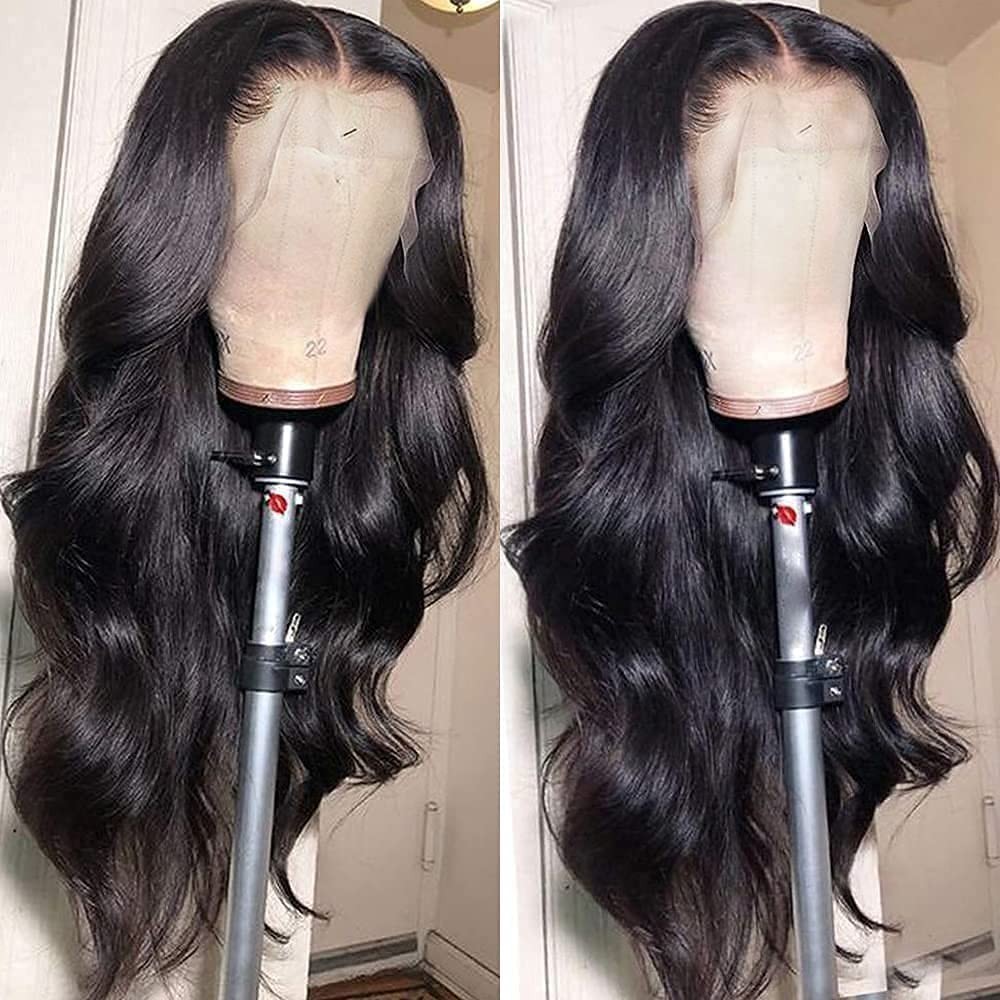 Glueless 18 Inch HD Lace Front Wig – Natural Black Body Wave for Modern Women