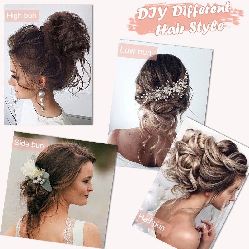 Real As Human Messy Bun Chignon Claw Clip in Hair Extensions Thick Scrunchie 65g