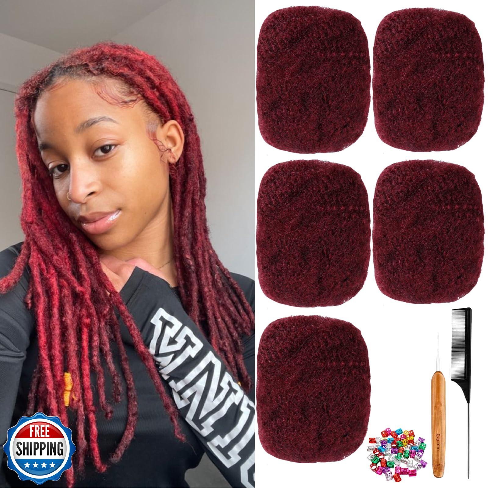Afro Kinkys Bulk Human Hair for Dreadlock Extensions,Repair Locs, Twists and