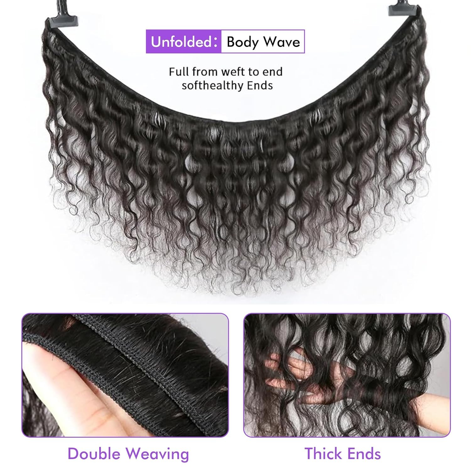 Body Wave Bundles Human Hair 16 18 20 Inch Unprocessed Brazilian Bundles