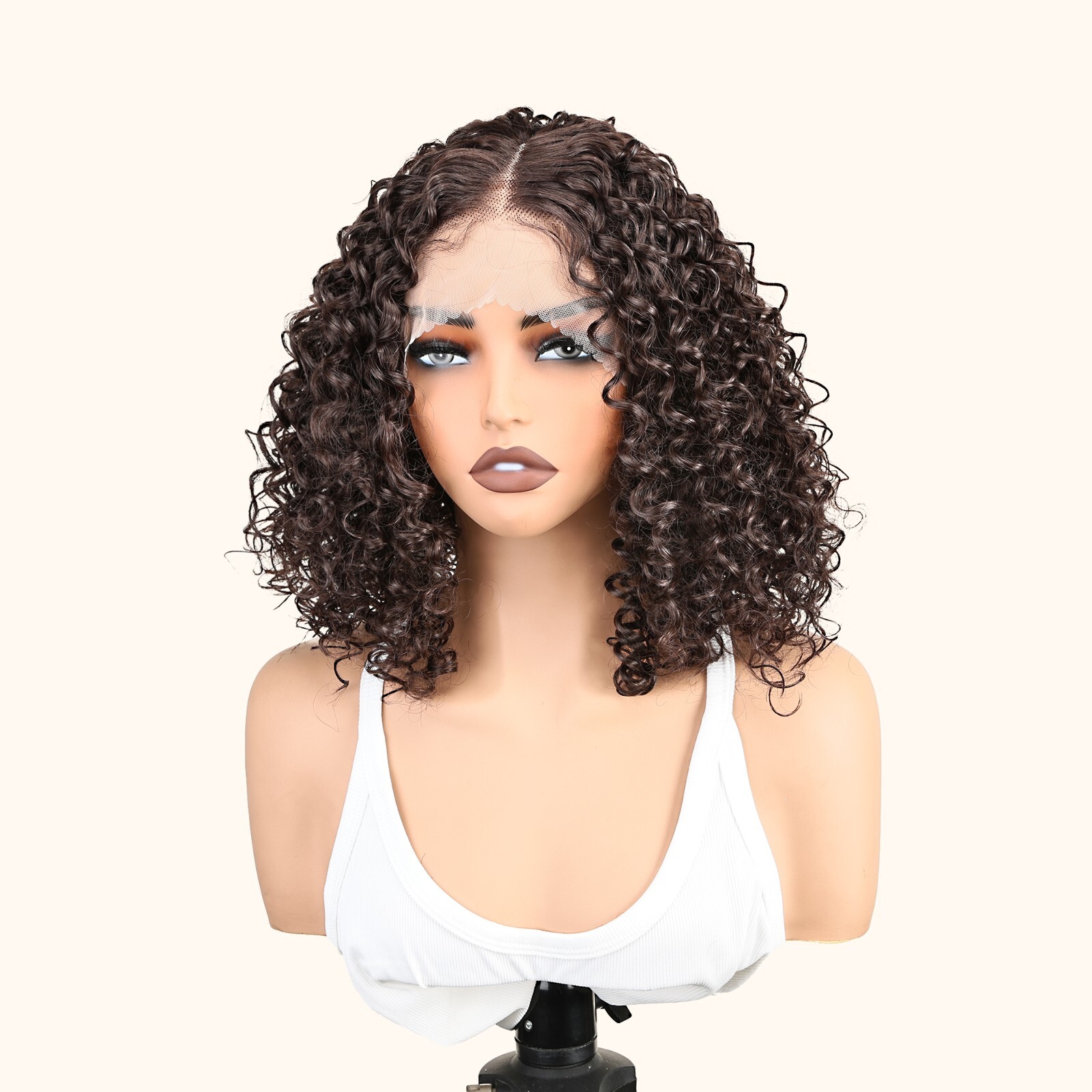 Easy-to-Wear Black Afro Curly Synthetic Wig for Women High-Density