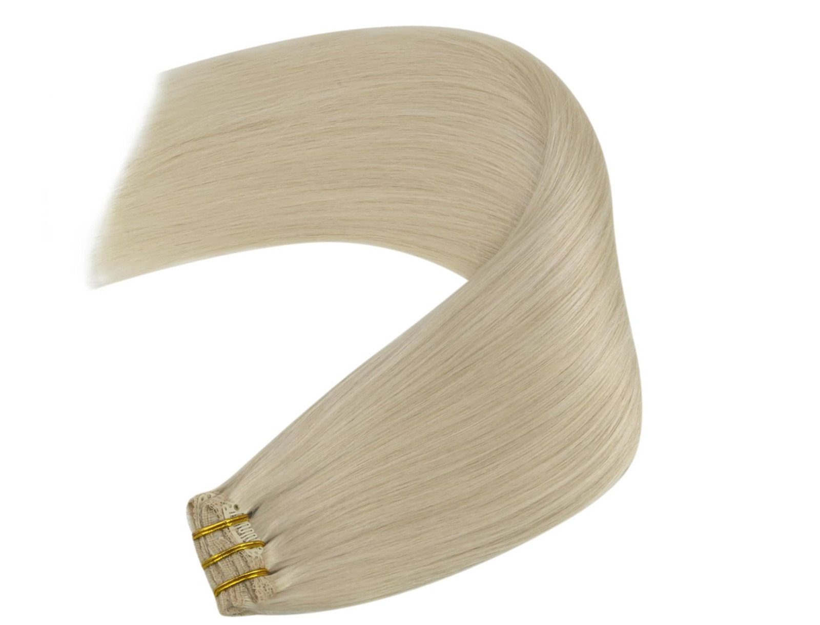 Clip Hair Extensions Platinum Blonde Clip in Hair Extensions Real Human Hair 80g