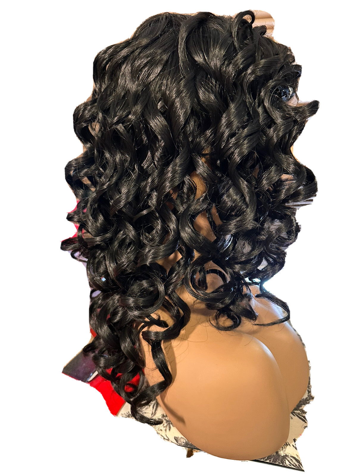 WOW! 18”CURLY DARK BROWN LACE￼ FRONT W/5”PART, HF WIG!💕