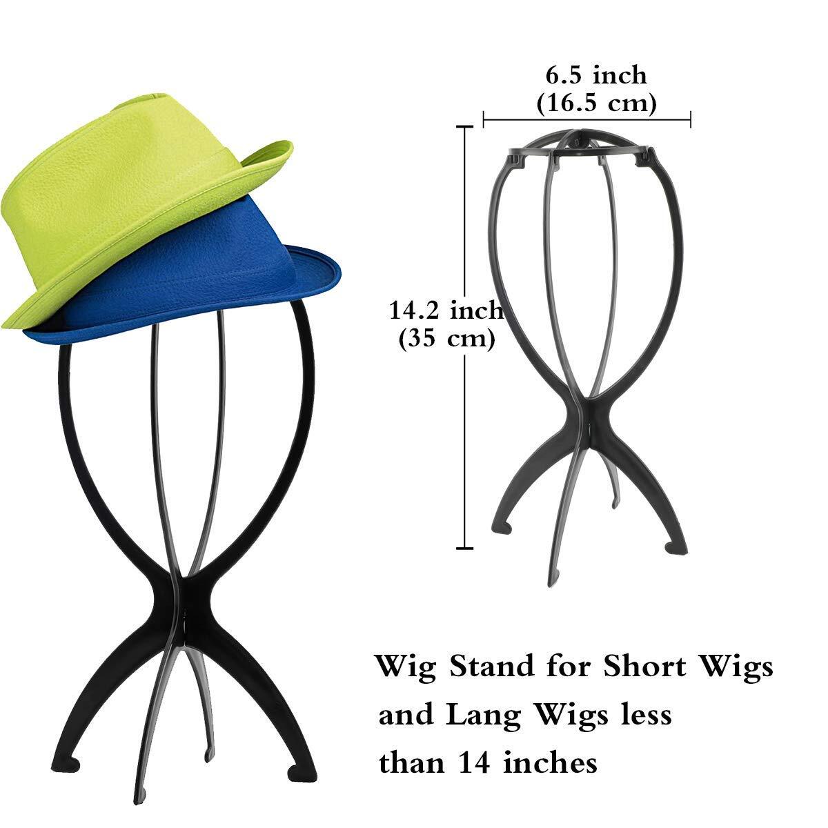 6 Pack Wig Stand Holder, Portable Collapsible Wig Holder Stand for 14.2 In