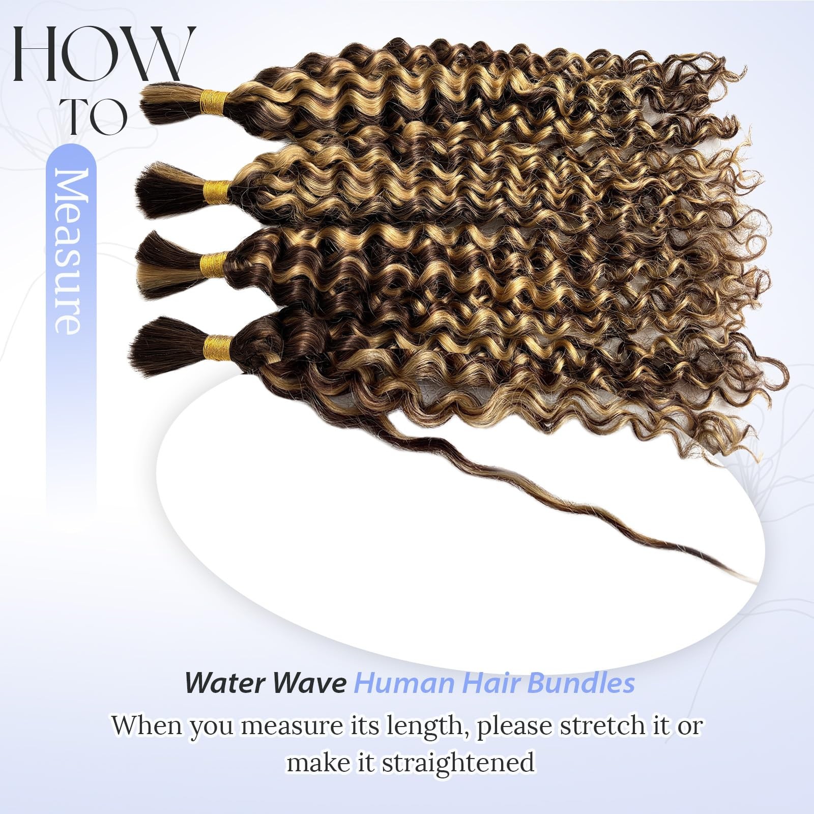 Licoville 4/27 Braiding Hair Water Wave Human Hair Bundles Brown And Blonde