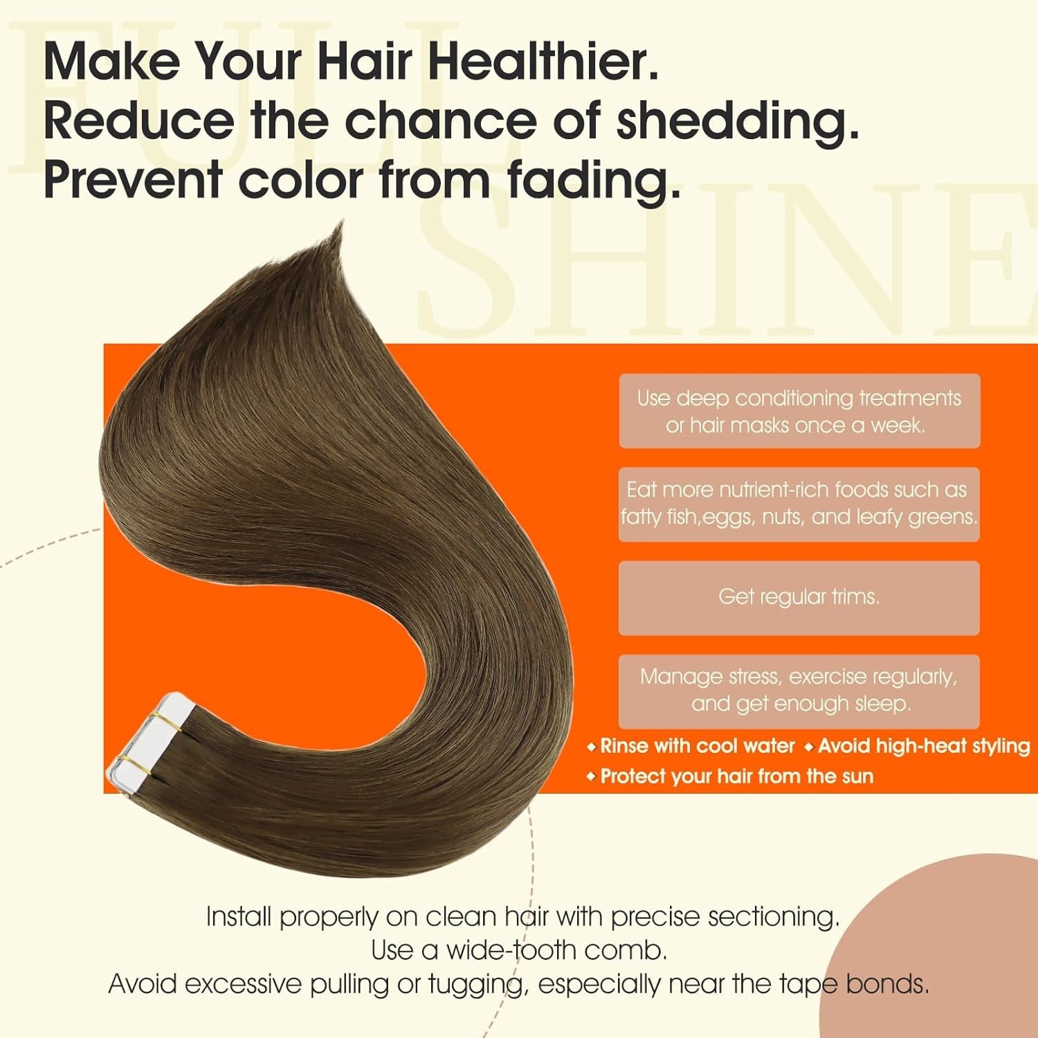 Luxury 18 Inch Tape-In Human Hair Extensions – 20 Pcs, Soft, Natural & Reusable