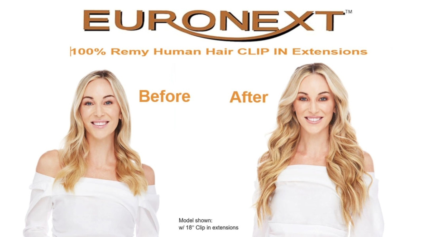 100% Remy Human Hair Clip-In Extensions, 14″ Straight & Curly, Black Color