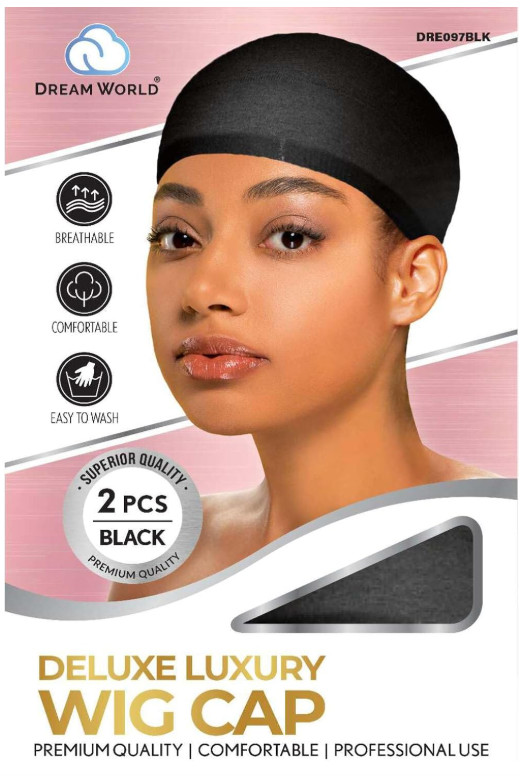 Dream Deluxe Black Wig Cap (1 Pack, 2 Pieces) color: Black / size: 1 pack