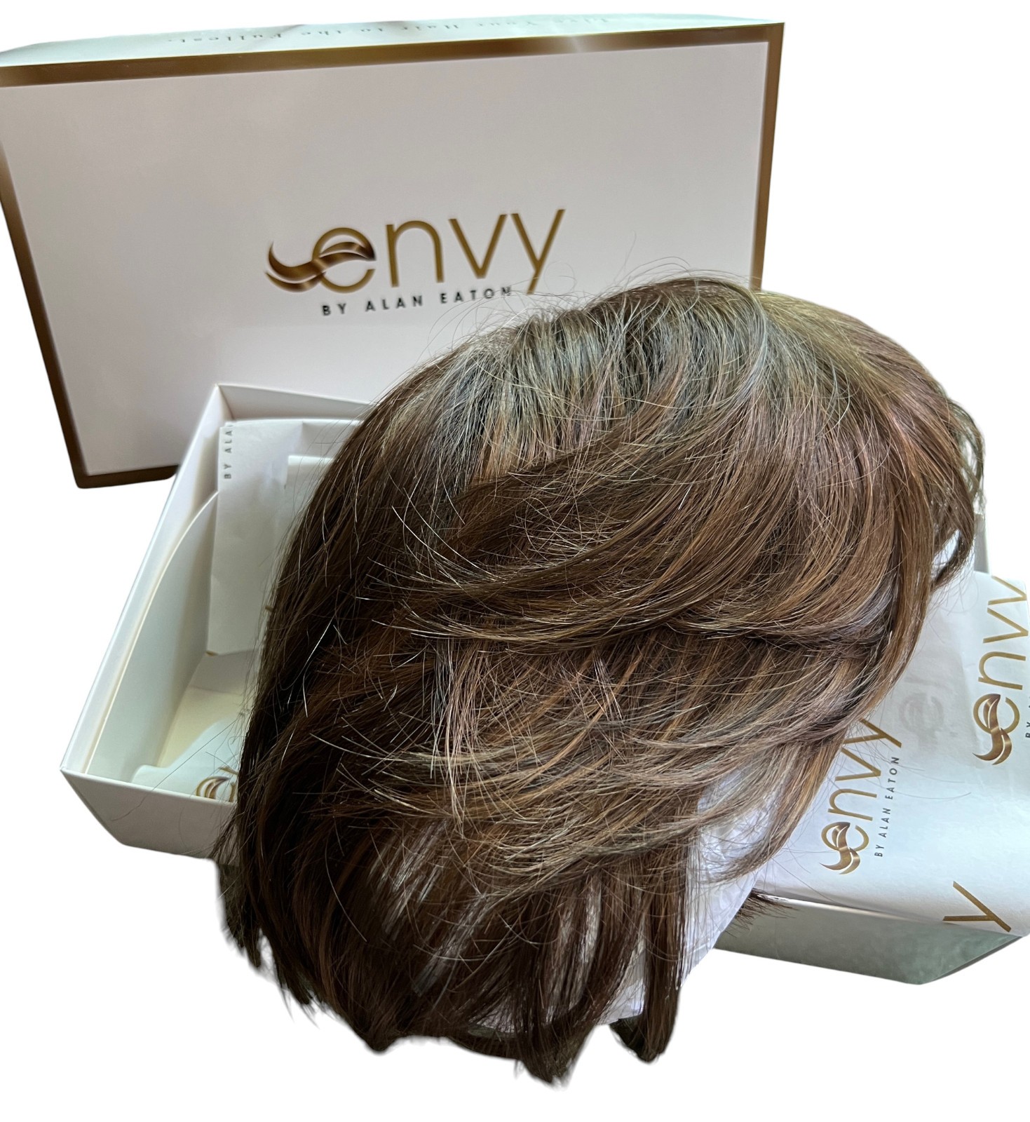 ENVY BIG BANGS TOPPER Hair Piece Clip In Ready To Wear Medium Brown Brand New