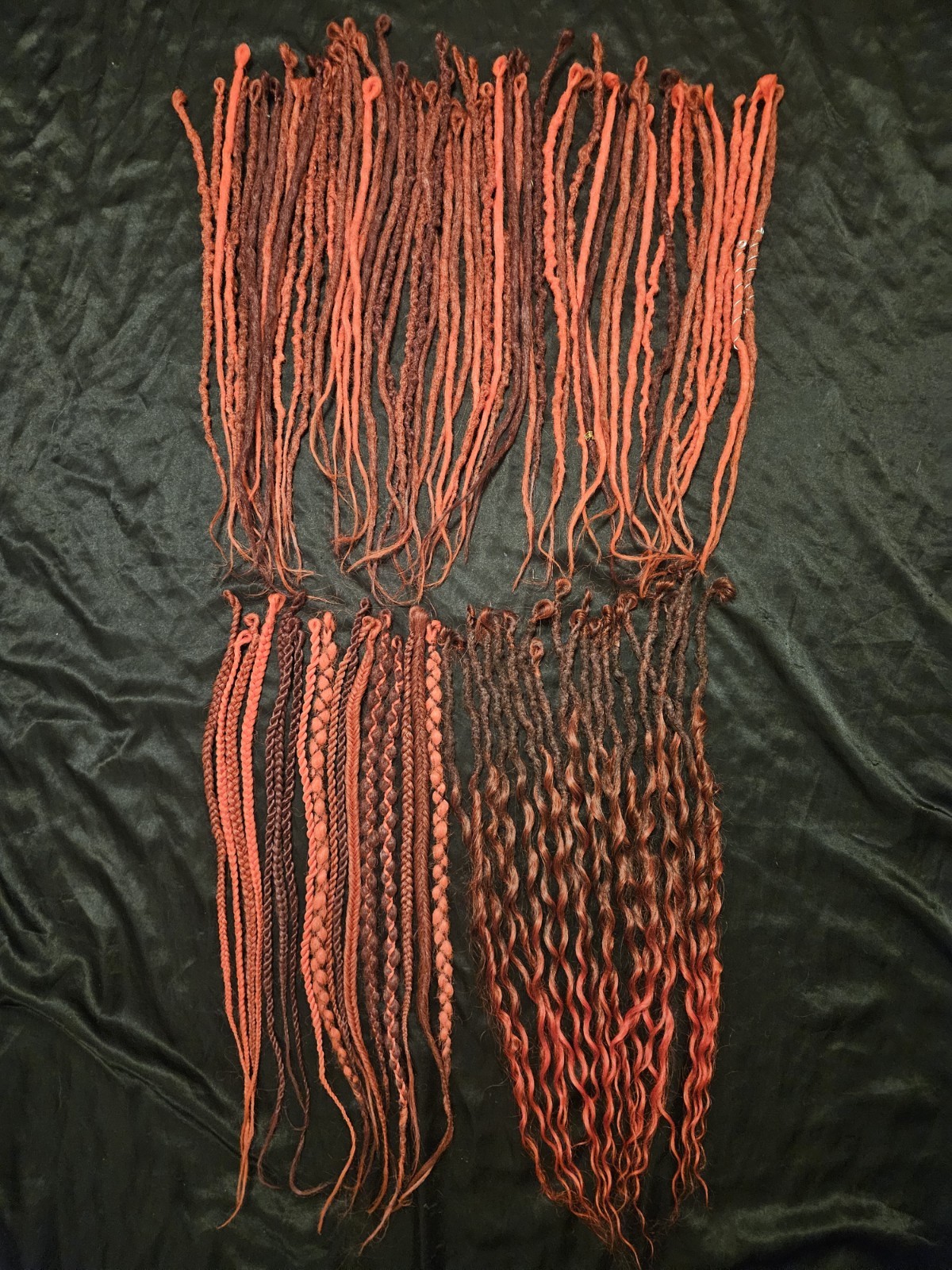Red High Quality single ended dreadlocks 90 Count (20-24 inches long)