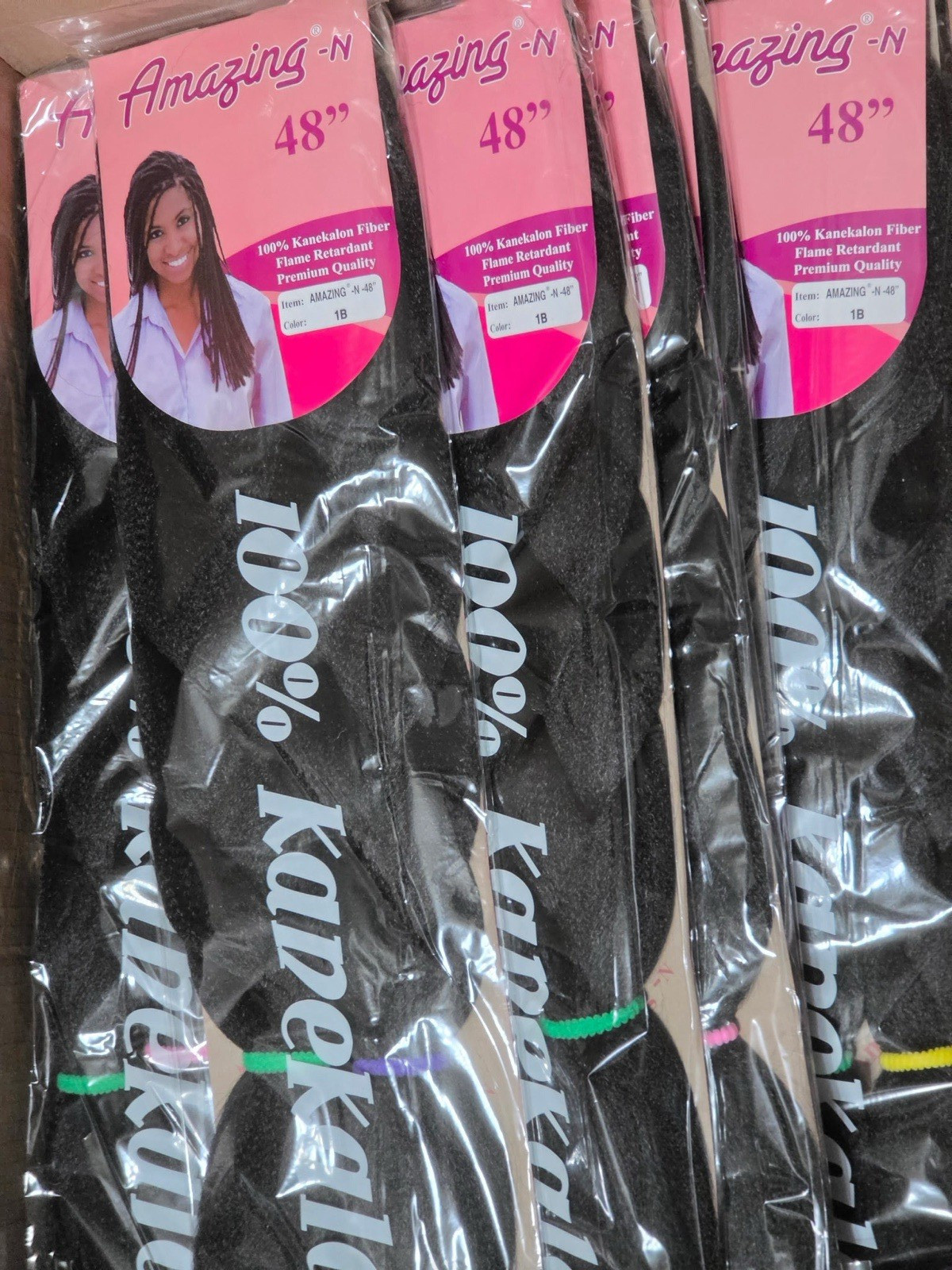 Amazing-N 48in Kanekalon Synthetic Braiding Hair Extension Straight Black 1B