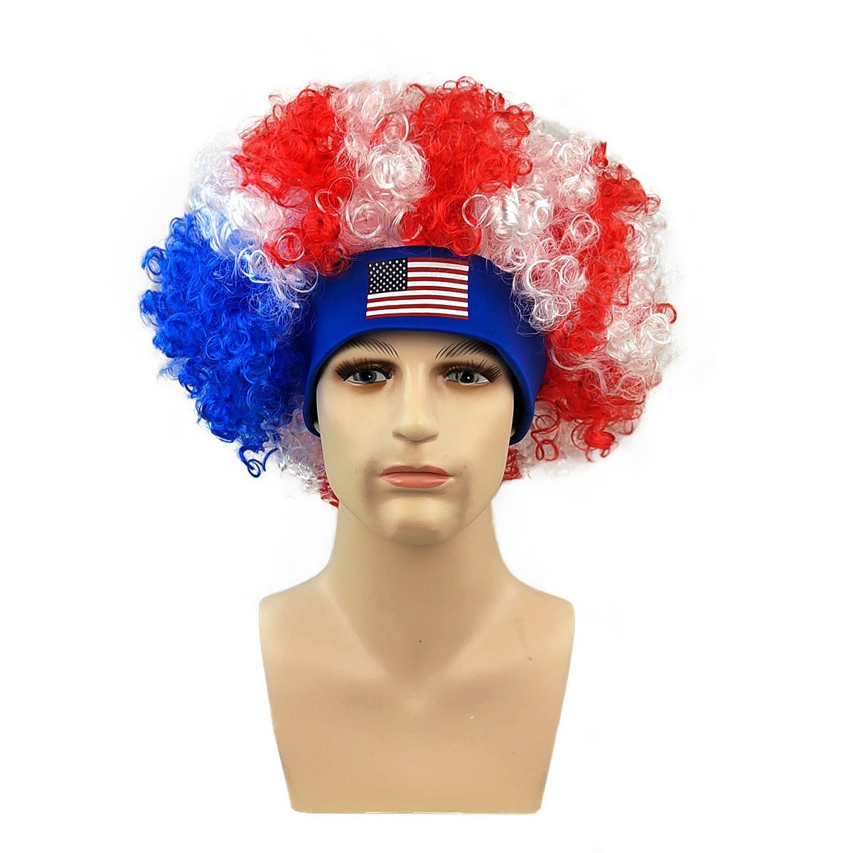 Flag Colored Fan Wig 2026 FIFA World Cup Football Headdress Explosive Headgear