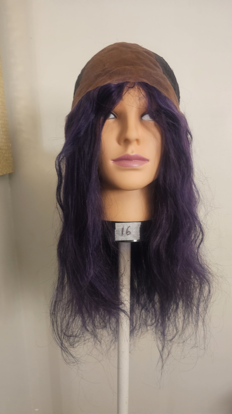 High-Quality Regular Top 24″ Purple Wavy 150% Virgin Human Hair Lace Wig