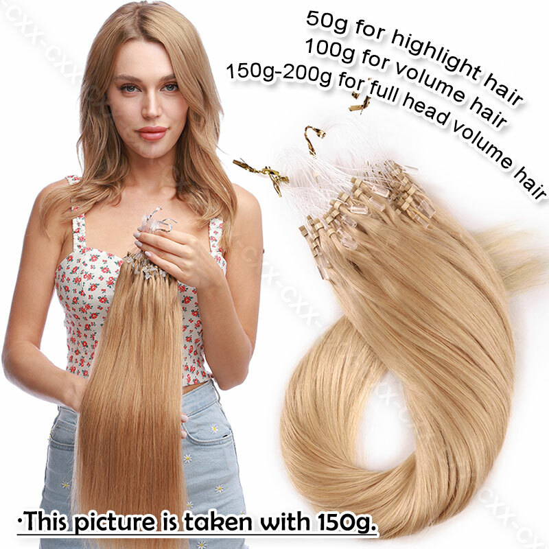 300S Micro Ring Beads Hair Extensions Easy Loop Micro Loop 100% Remy Human Hair