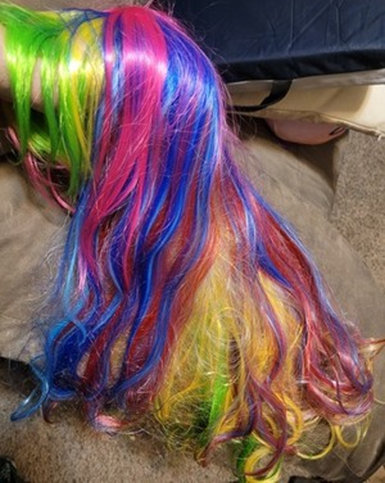 Techtongda Colorful Long Curls Women Cosplay Costume Party Hair Anime Wigs 80cm