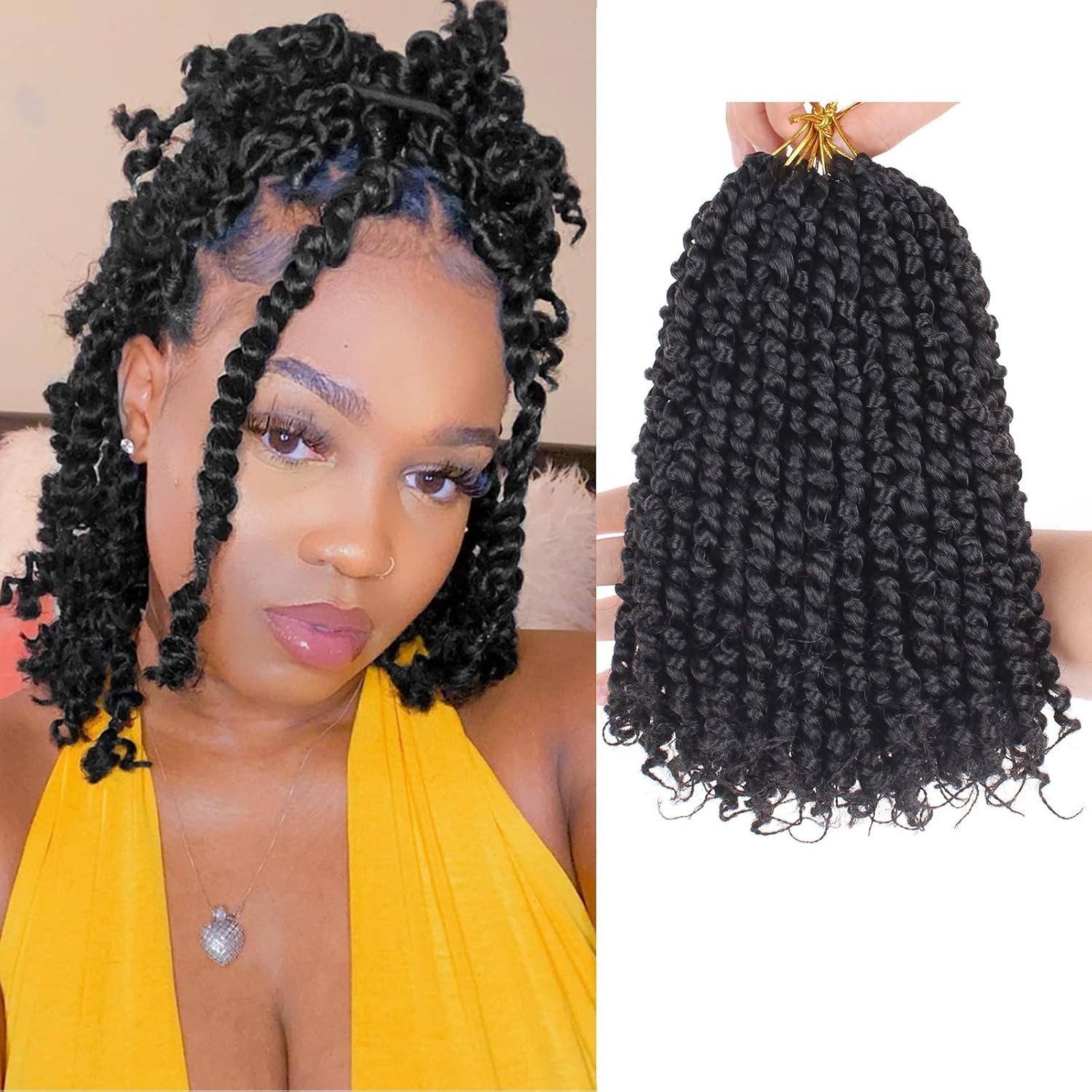 Pre Twisted 10 Inch Passion Twist Hair Extensions 8 Pack for Crochet Braiding