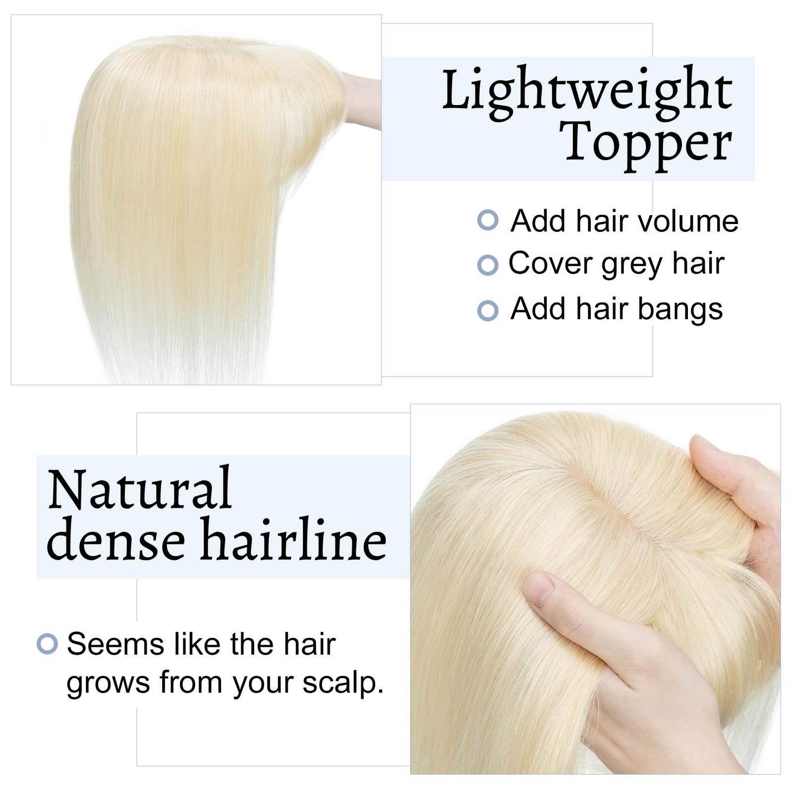 Segohair Hair Toppers For Women Real Human Hair Bangs 7 13 Cm Silk Base Clip In