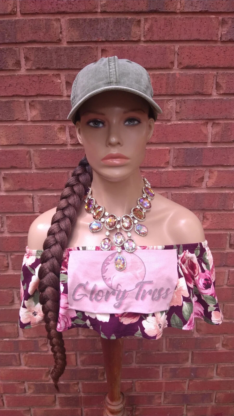 Handmade Ponytail Hat Wig | 32″ Ombre Auburn Long Whip Braided Yaki Texture