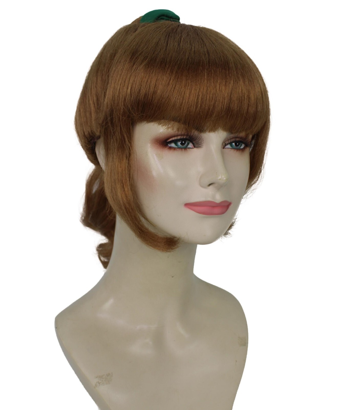 Adult Women’s Chrissy Cheerleader Straight Wavy Brown Ponytail Wig HW-7147