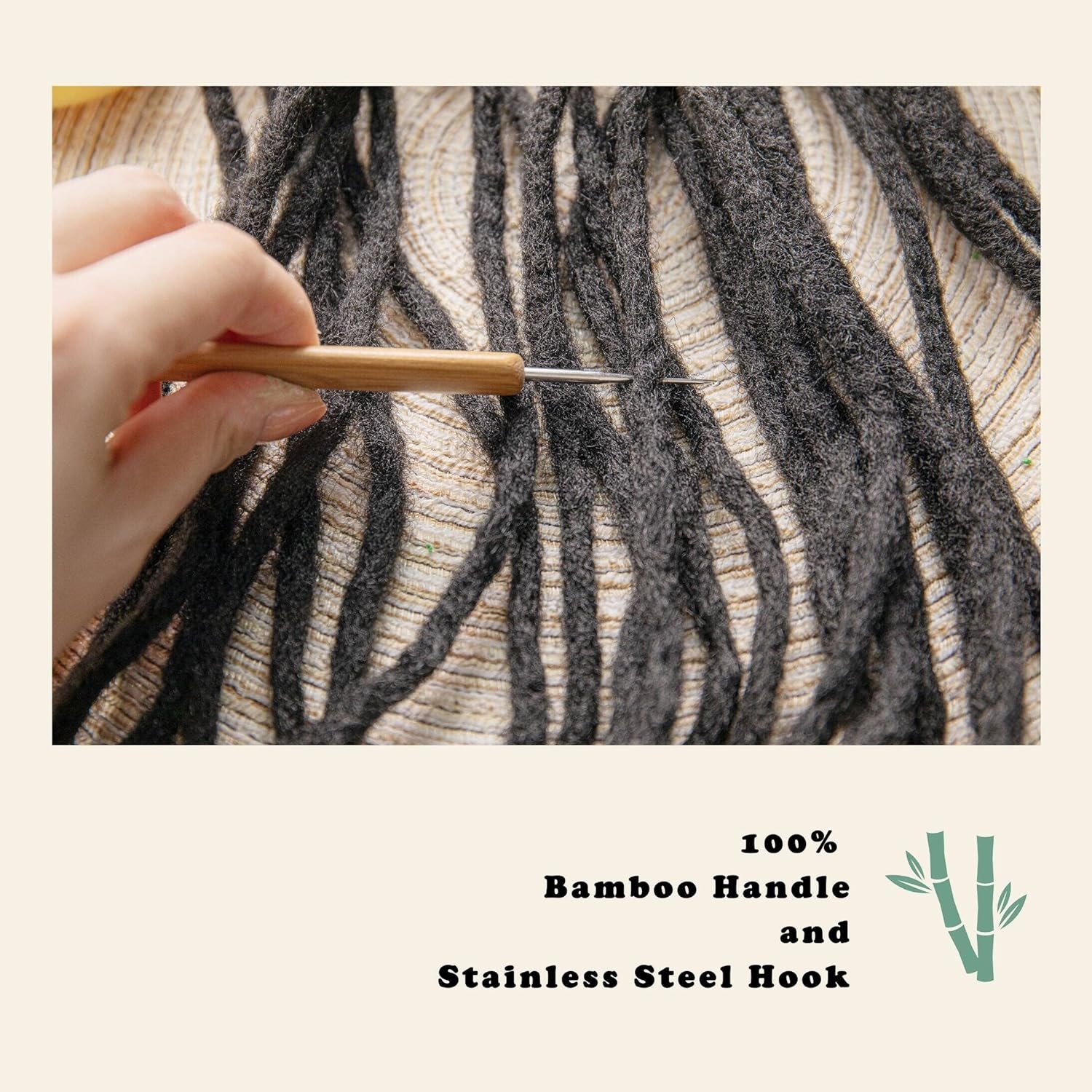 KACOLA 0.5mm Stainless Dreadlock Crochet Hook for Locs Hair
