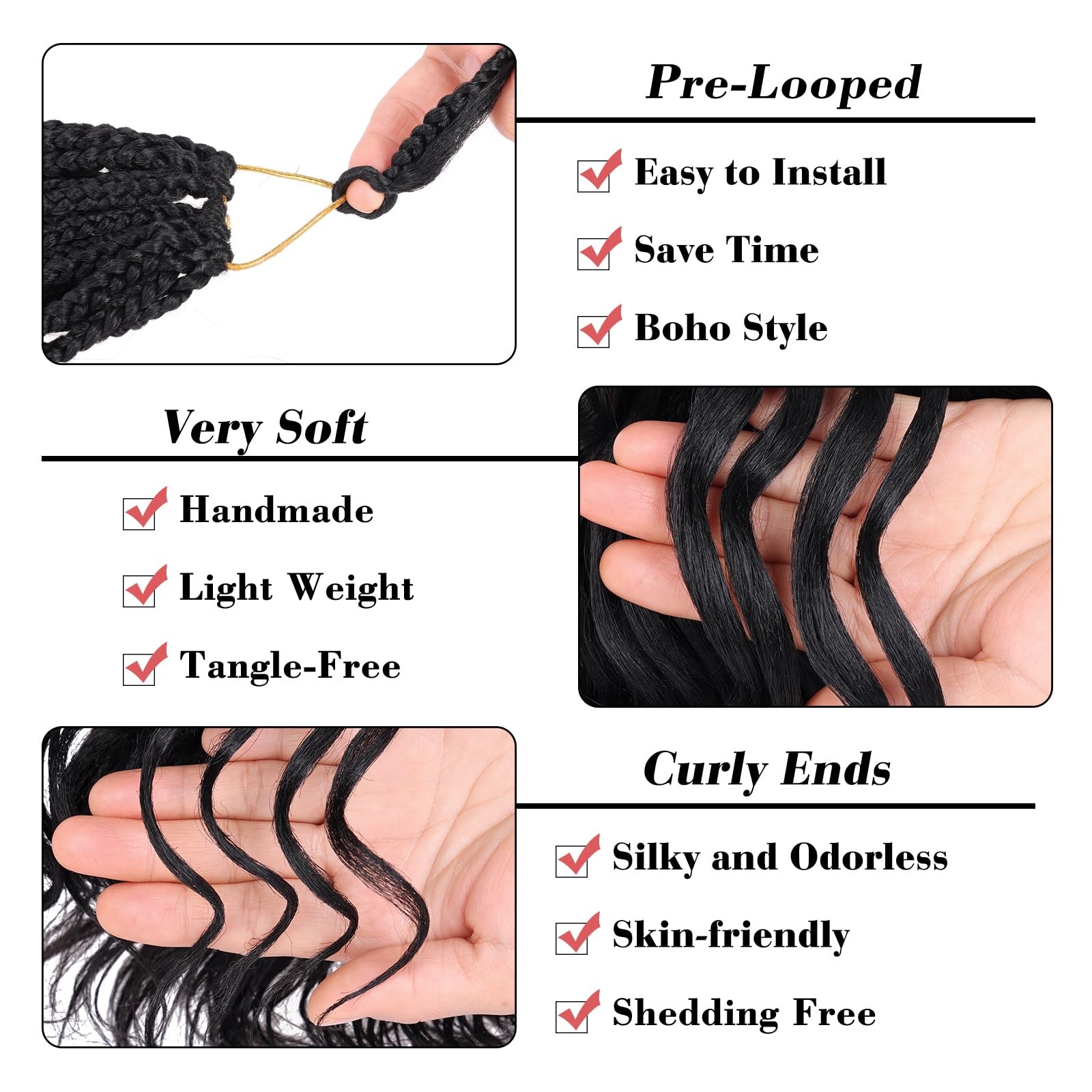 10 Inch Pre Looped Ocean Wave Crochet Hair 8 Packs Black Short Curly Crochet …