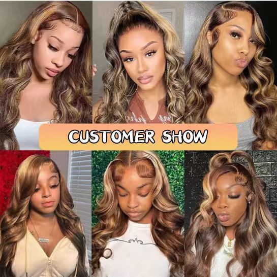13×4 Body Wave Honey Blonde 200% Density Transparent Lace Wigs Human Hair