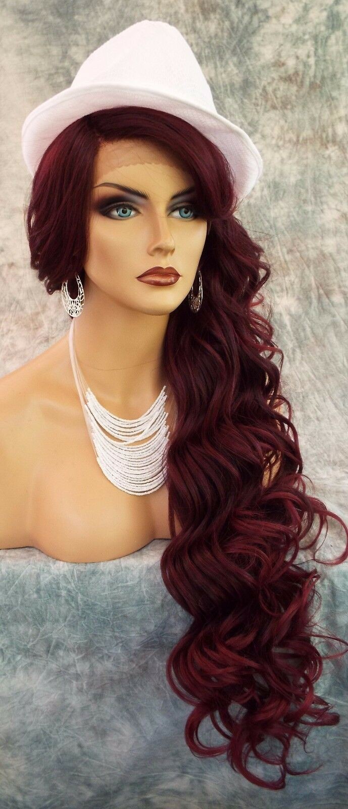 sepia Long 25 inch Wavy Lace Front Wig T1B.Burgundy Gorgeous New with Tags