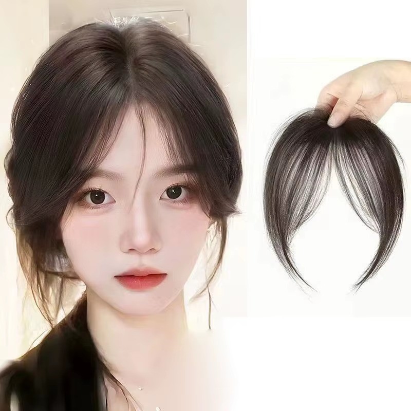 Natural Air Bangs Clip In Hair Extensions Straight Front Fringe False Hairpiece