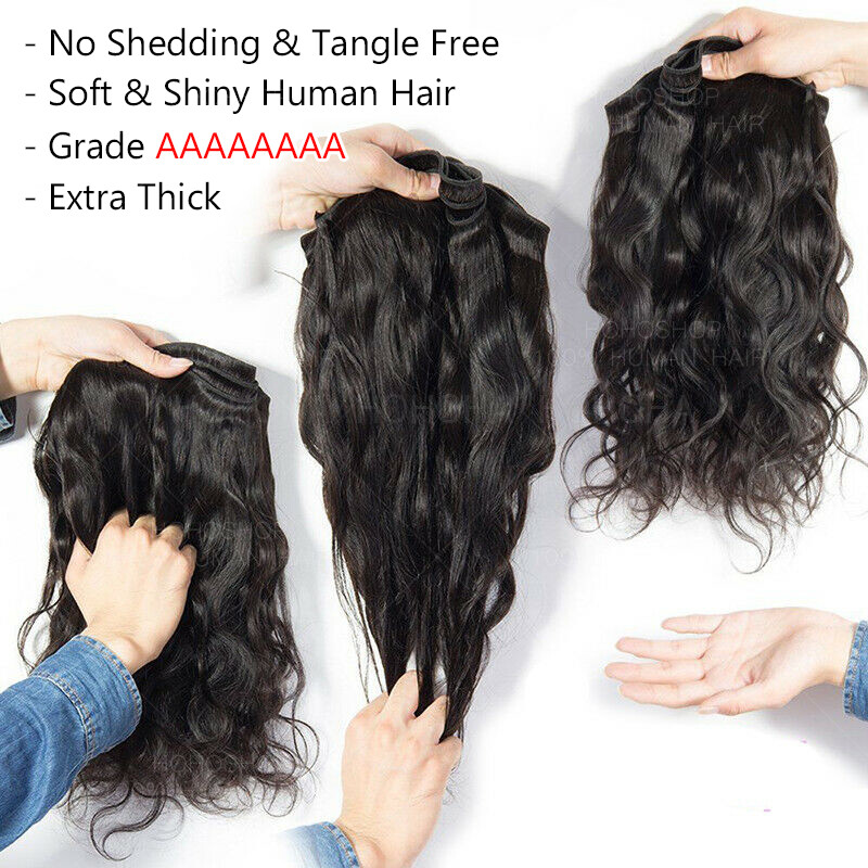 1/3/4 Bundles 8A Brazilian VIRGIN Human Hair Body Wave THICK Weave Weft Straight