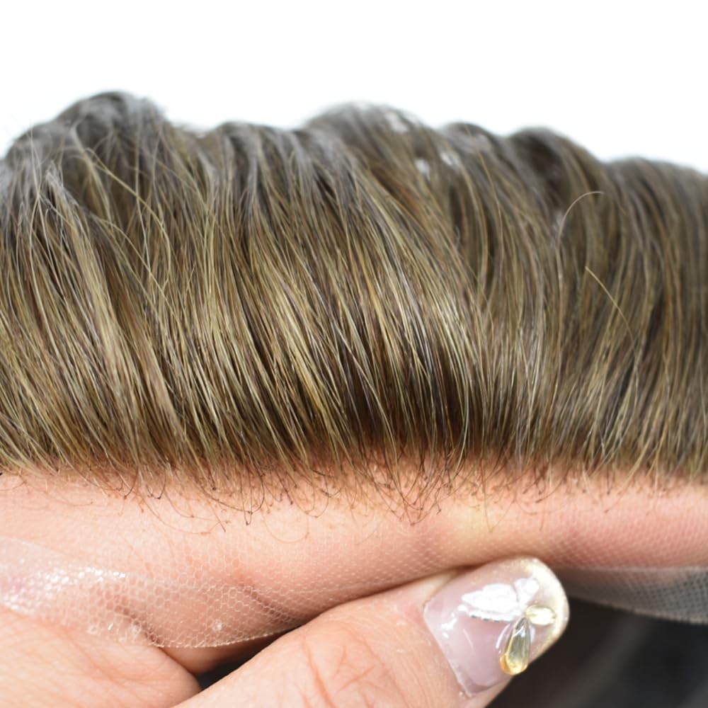 French Lace Front Toupee For Men Hairpiece Real Human Hair System for Men