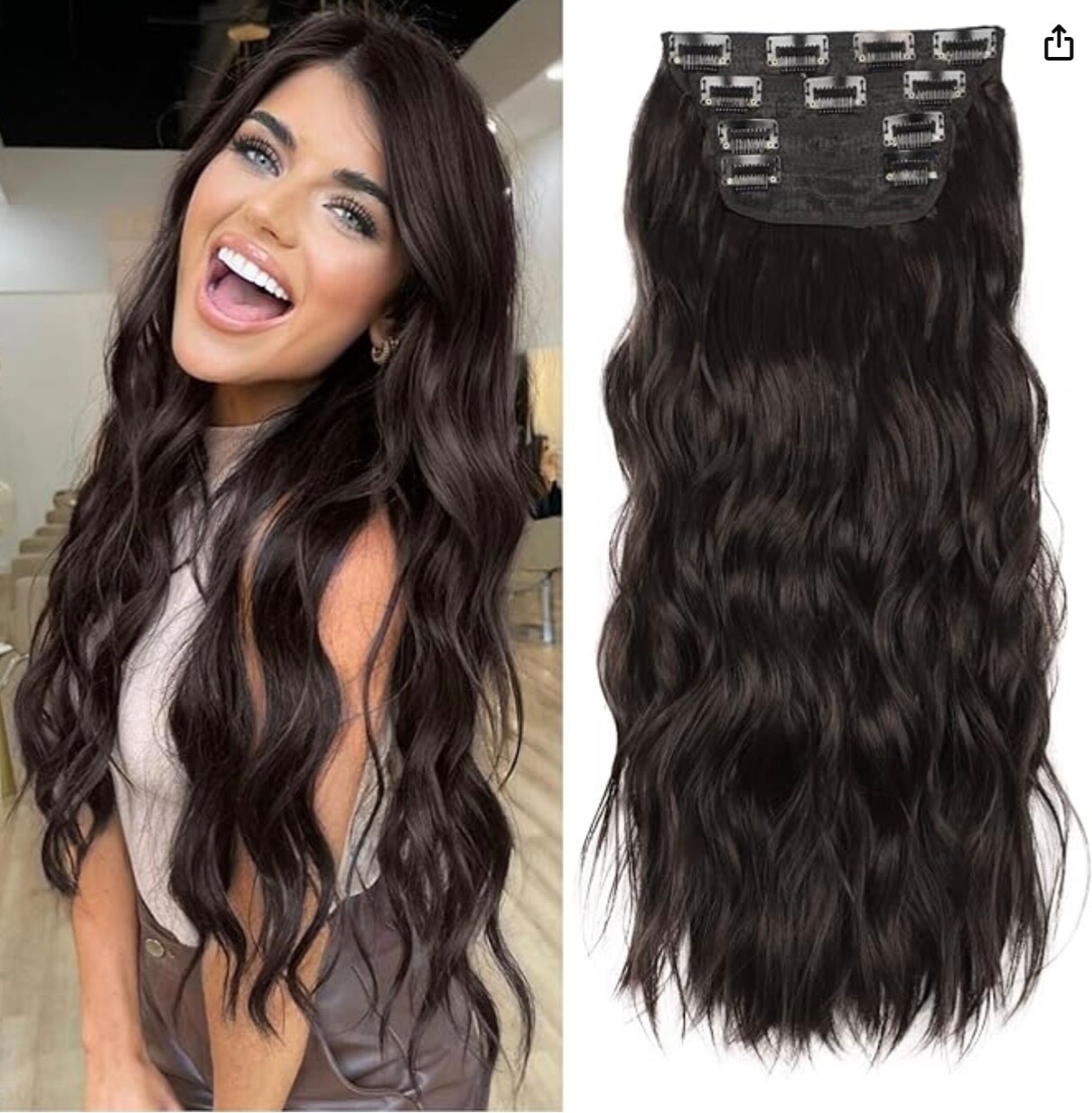 DARK BROWN VIGOROUS 20” BROWN HAIR EXTENSIONS & COCONUT SHAMPOO + GOOD MOLECULES