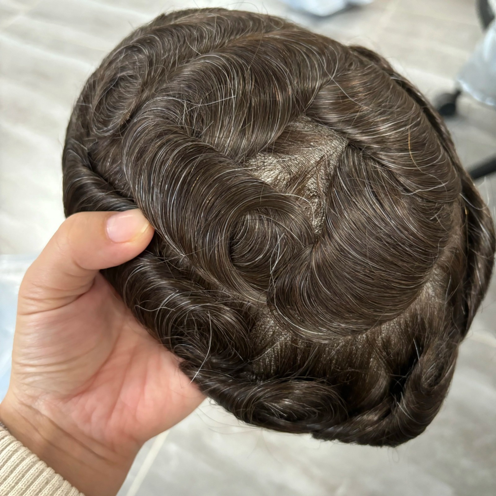 80% Density 0.02mm Ultra Thin Skin Toupee Blonde Human Hair Undetectable Skin