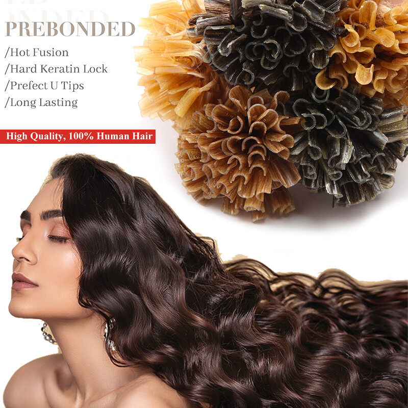 200G Real THICK Pre Bonded Keratin Nail U Tip 100% Remy Human Hair Extensions
