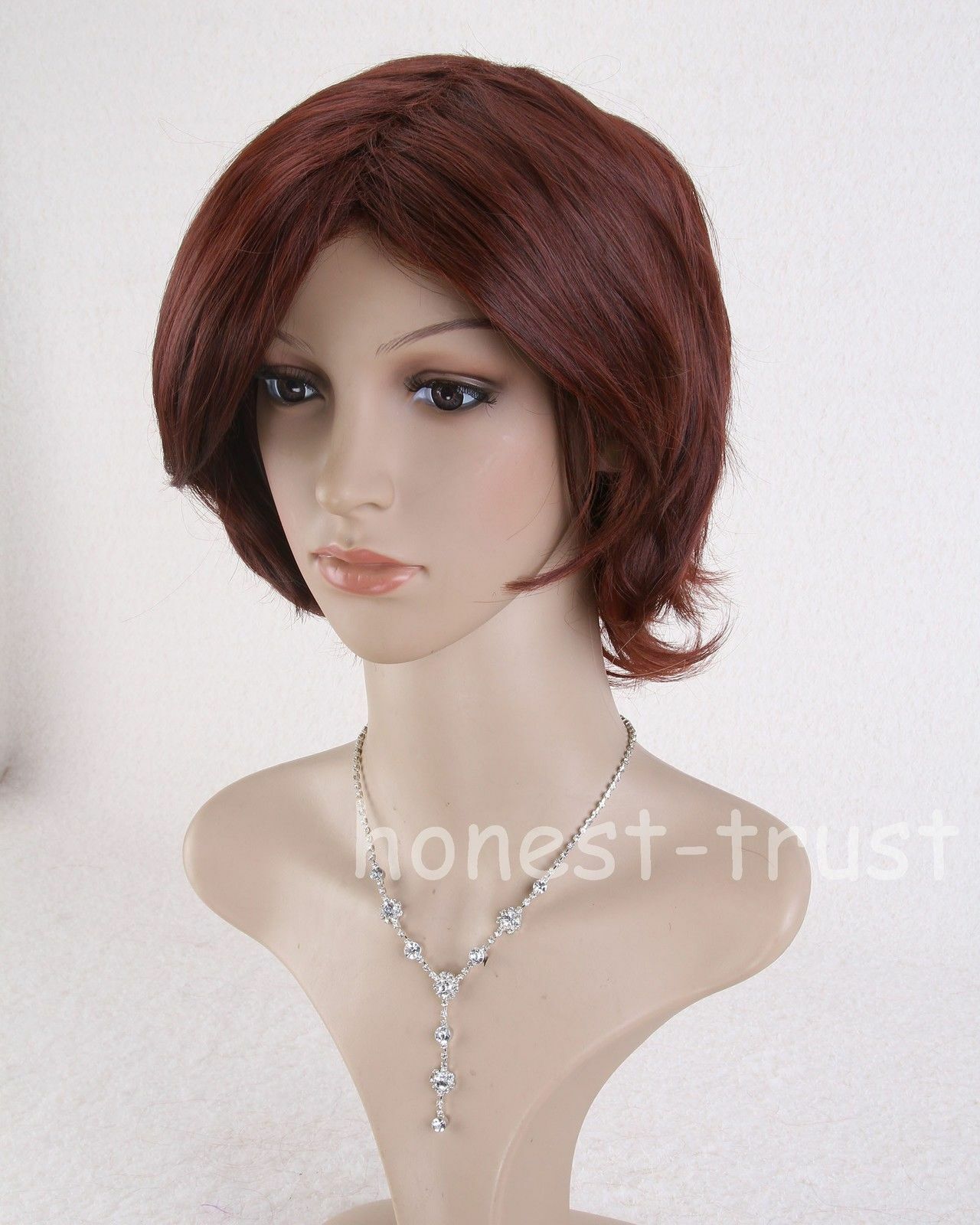 Women Short Auburn Red Pixie Cut Wigs for Party Synthetic Natural Daily Use