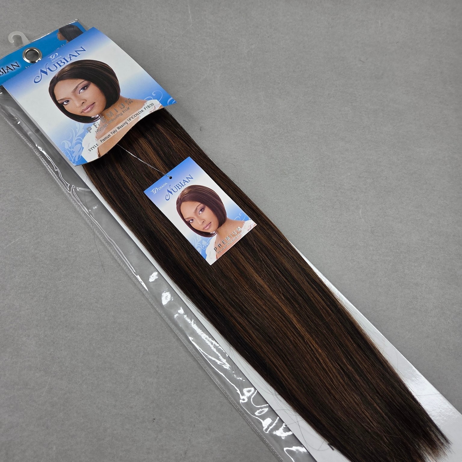 Diana Nubian Premium Yaky Weave Human Hair Extensions 14″ F1B/30