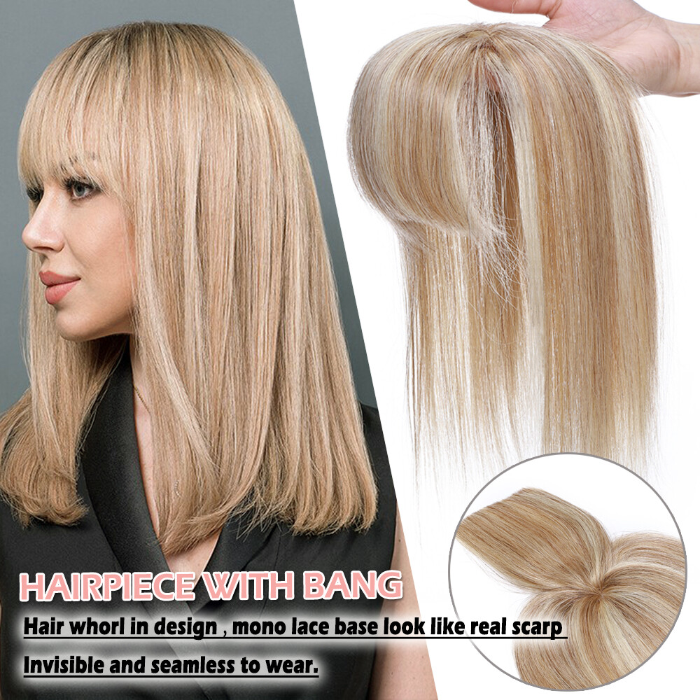 100% Real Remy Human Hair Silk Base Topper Clip in Top Women’s Hairpiece Toupee