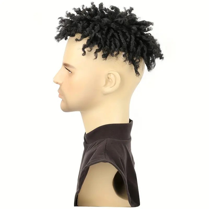 New 3 Inch Dreadlock Hair Wig African American Curly Dreadlock Hairpiece for