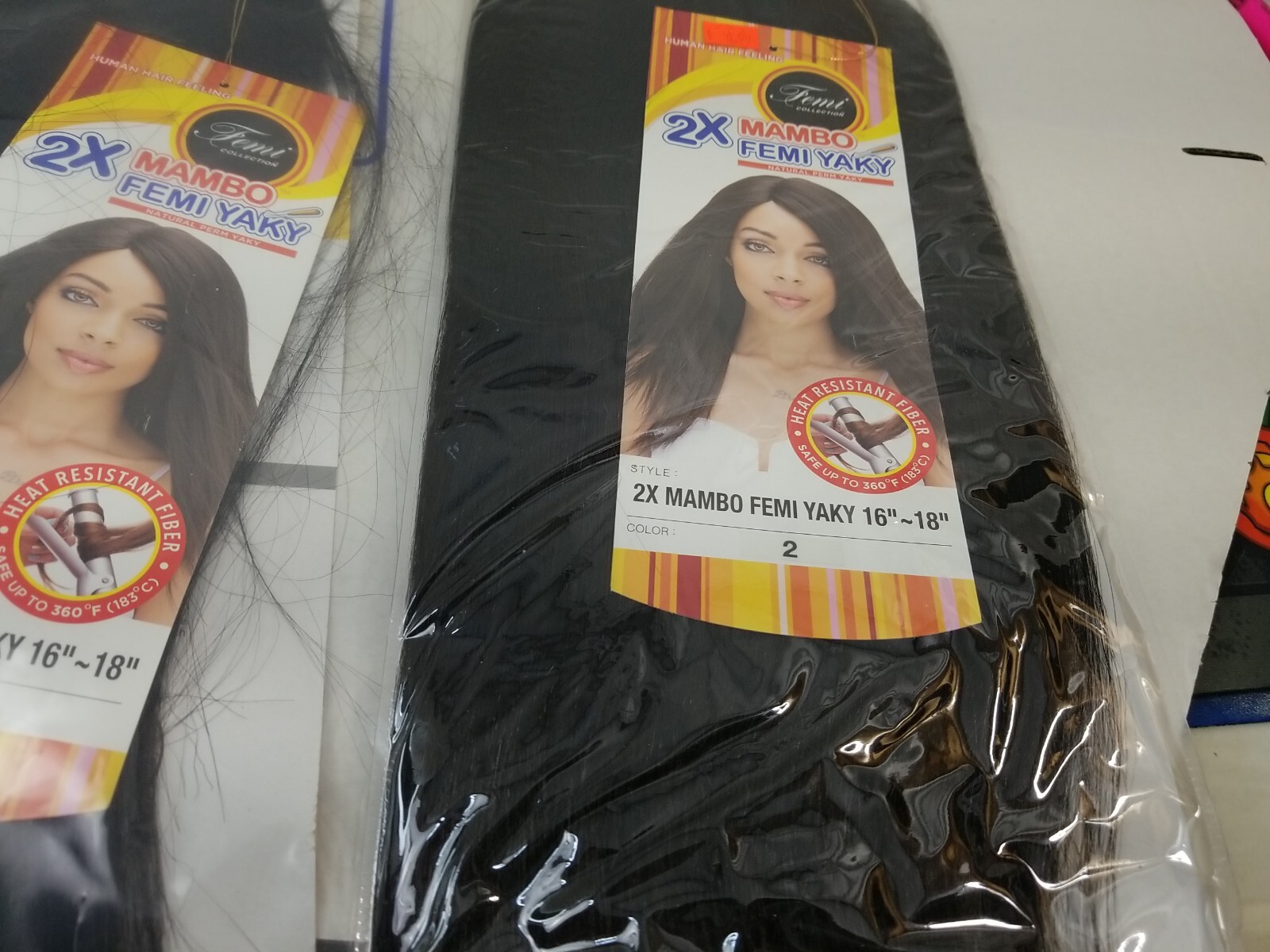 2 Packs Yaky 16-18″ Black Mambo HAIR EXTENSIONS WEAVE By Femi Collection