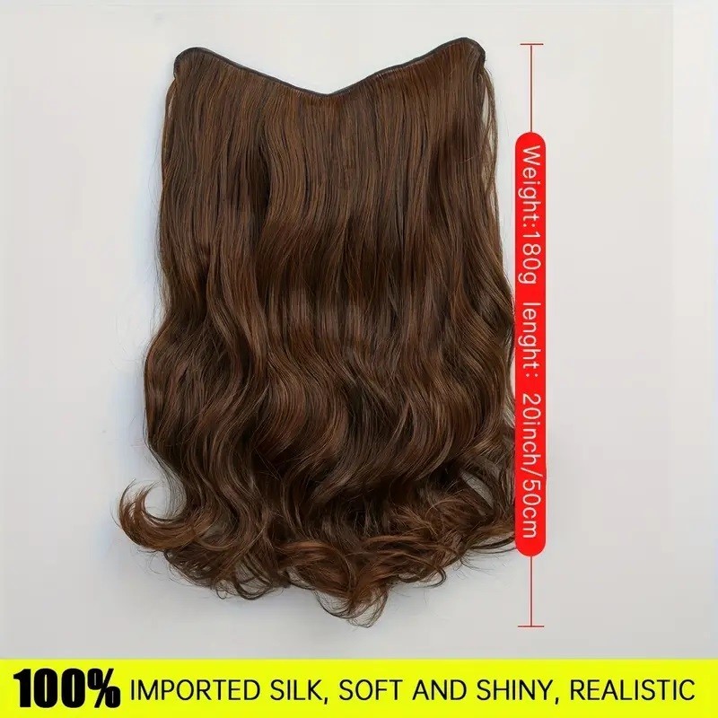 V Shape Weft One Piece Thick Hair Extension Clip In Natural looking Dark Brown
