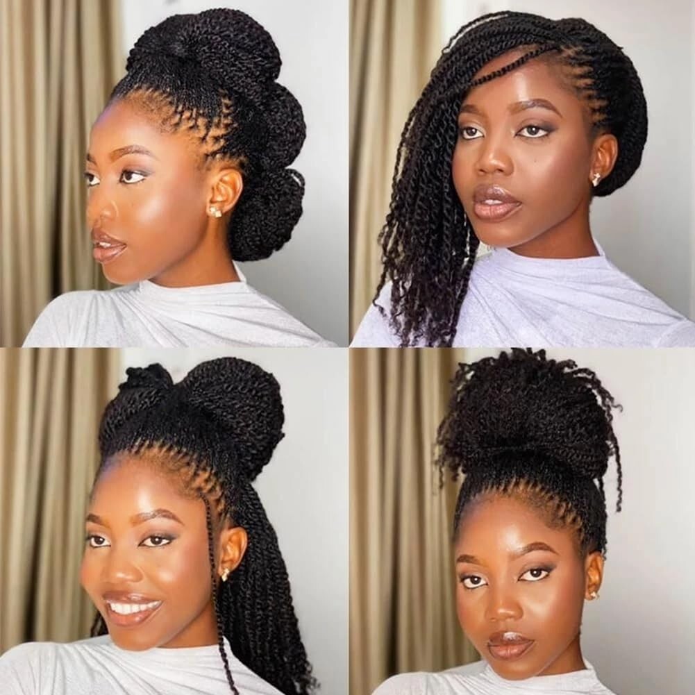 Afro Kinkys Bulk Human Hair 12 Inch 35g #1B Natural Black Dreadlock Extensions