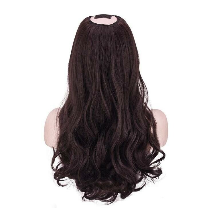 25.6Inch Half Wig U Part Clip In Synthetic Hair Curly Hair 1Pc Women Wig